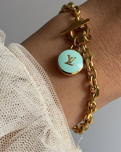 Authentic Louis Vuitton Logo Mint Pendant- Bracelet Pastilles Pendant