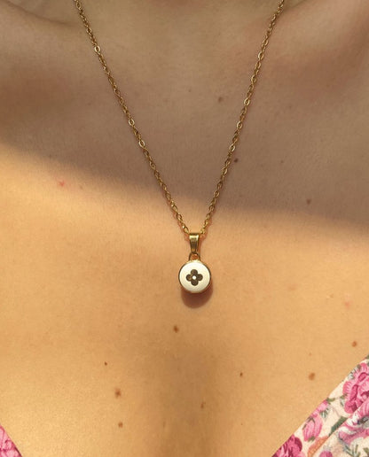 Authentic Louis Vuitton White Pendant- Upcycled Necklace