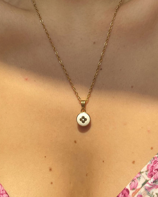 Authentic Louis Vuitton White Pendant- Upcycled Necklace