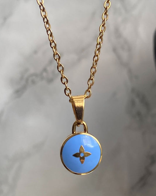 Authentic Louis Vuitton Blue Pendant- Upcycled Necklace