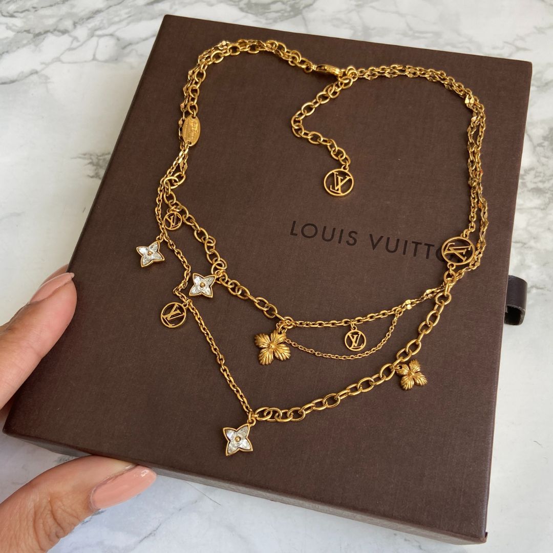 Authentic Louis Vuitton Logo Blooming Pendant- Reworked Choker