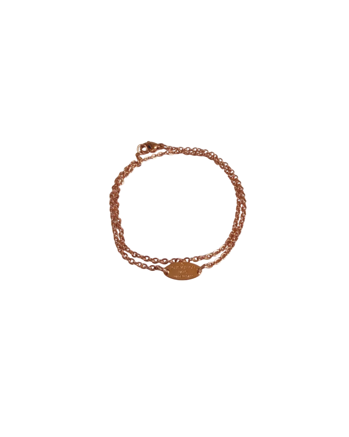 Authentic Louis Vuitton Nanogram Pendant - Reworked Rose Gold Bracelet