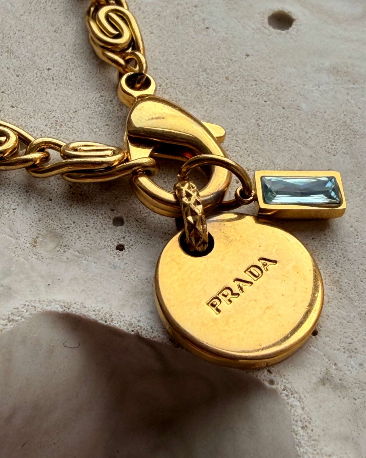 Authentic Prada Rounded Pendant - Reworked Necklace