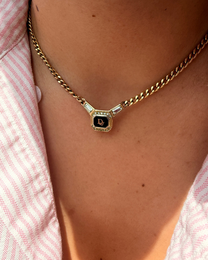 Authentic Dior Crystal Black Necklace