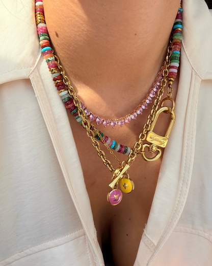 Authentic Louis Vuitton Clasp - Natural Stone Necklace