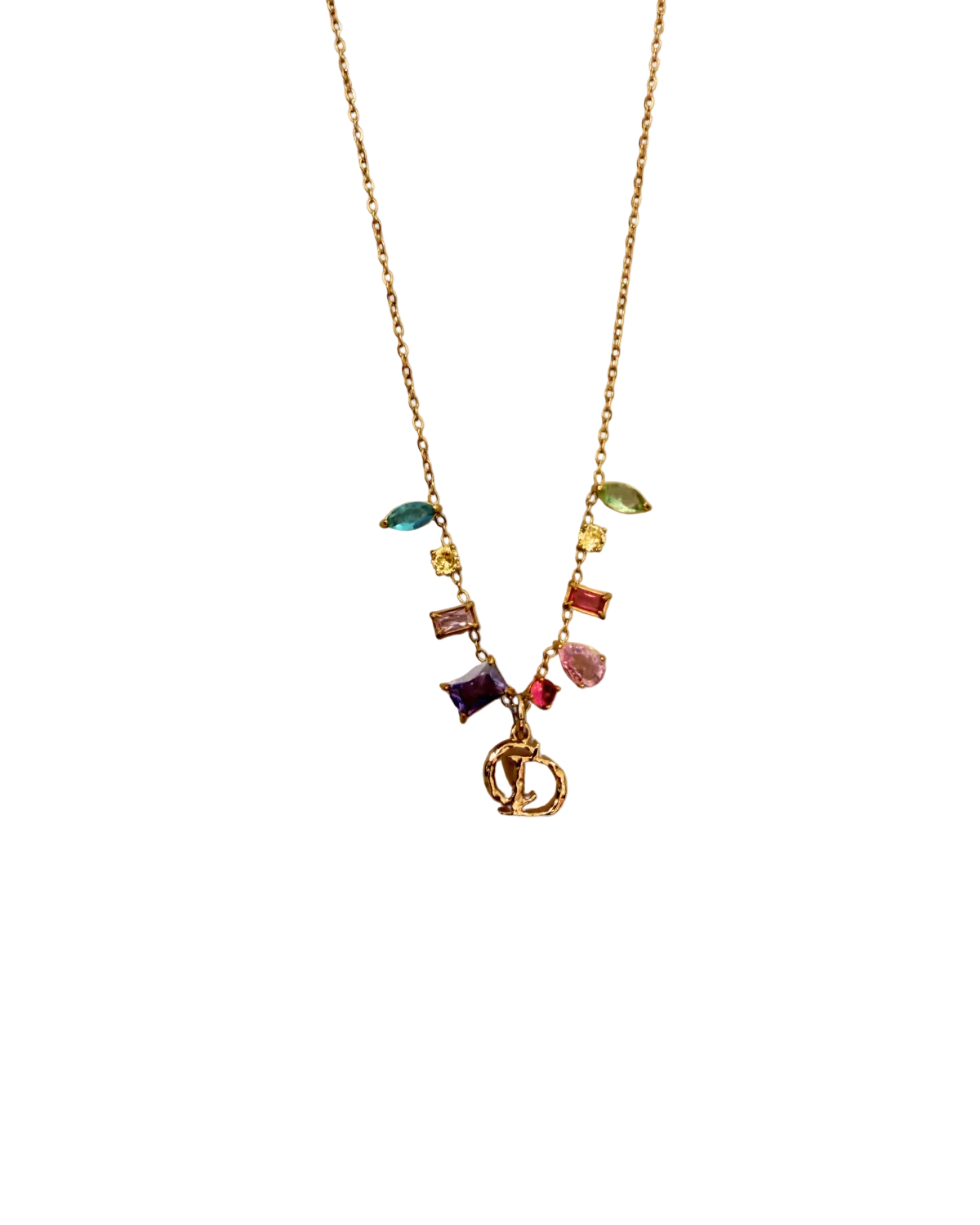 Authentic Cd Dior Mise Pendant - Necklace Stones