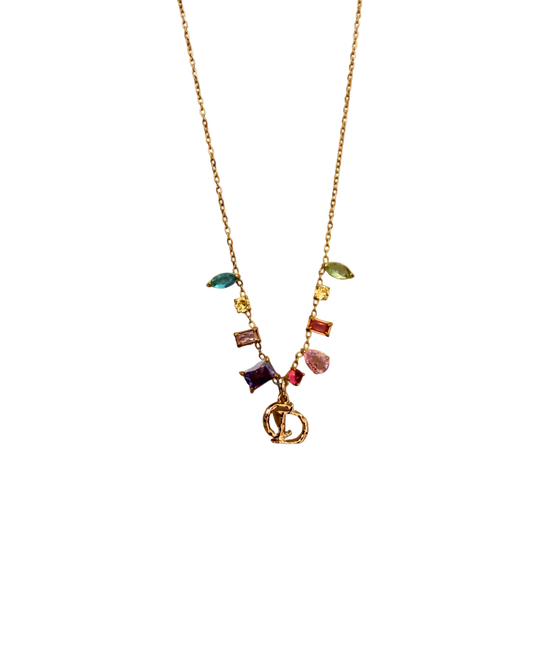 Authentic Cd Dior Mise Pendant - Necklace Stones