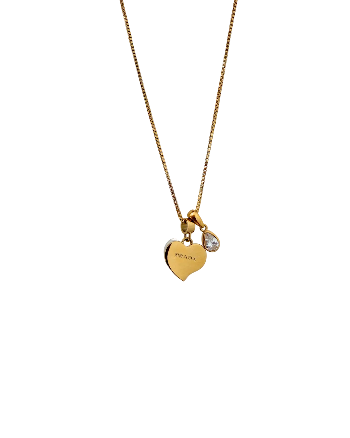 Authentic Prada Heart pendant - Repurposed Necklace