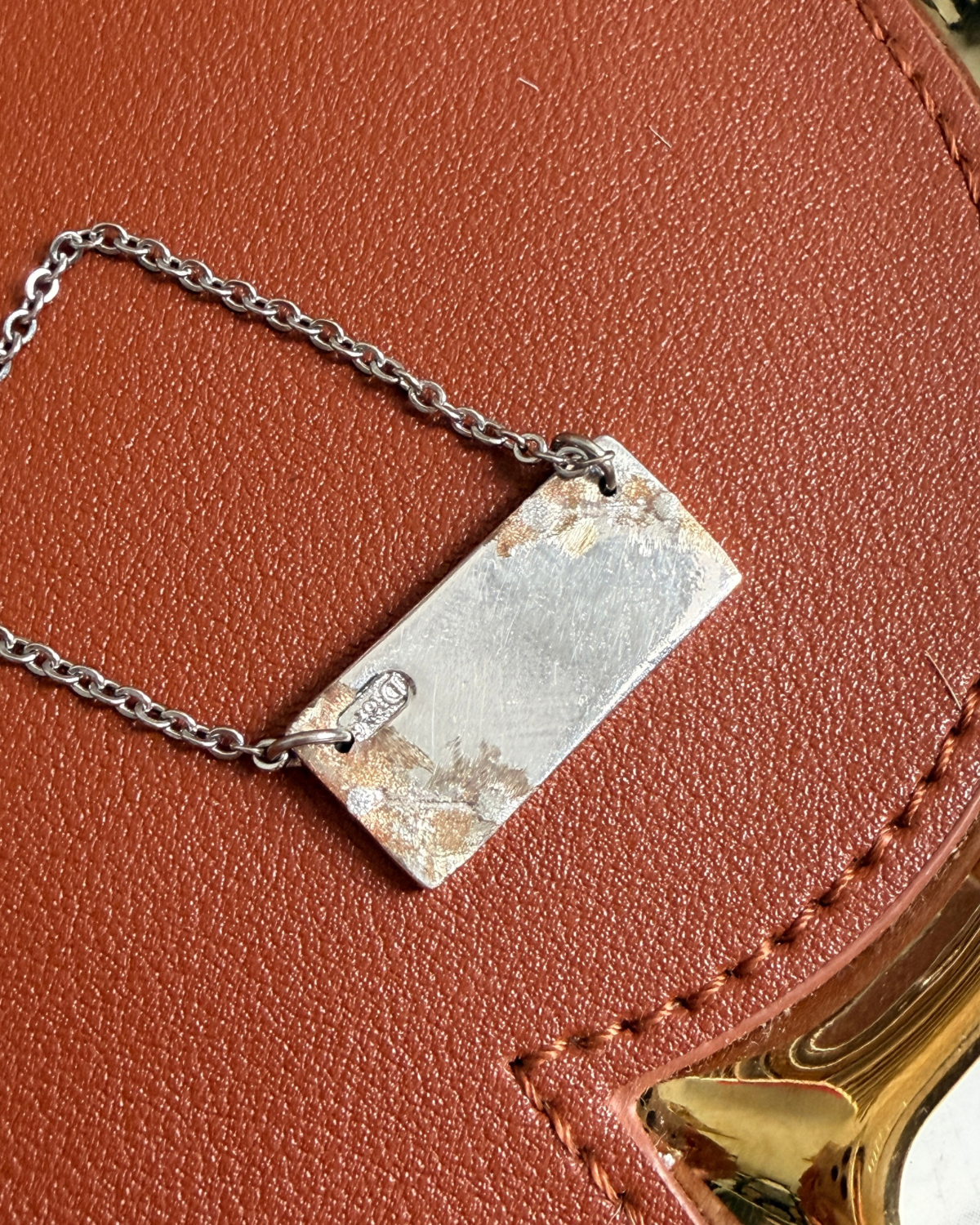 Authentic Dior Plaque Pendant Reworked Necklace