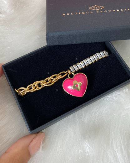 Authentic Louis Vuitton Pendant Coeur -Reworked Bracelet