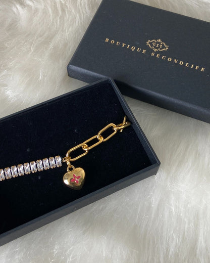 Authentic Louis Vuitton Pendant Coeur -Reworked Bracelet