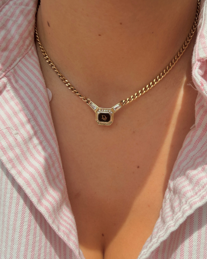 Authentic Dior Crystal Black Necklace