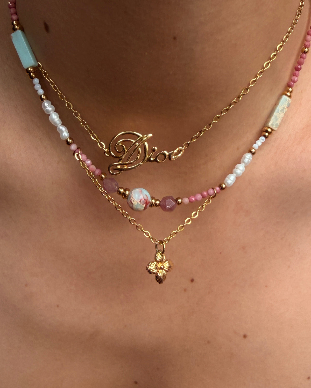 Authentic Vintage Dior Logo- Reworked Necklace