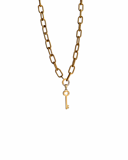 Authentic Prada Key pendant - Repurposed Necklace