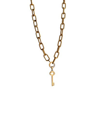 Authentic Prada Key pendant - Repurposed Necklace