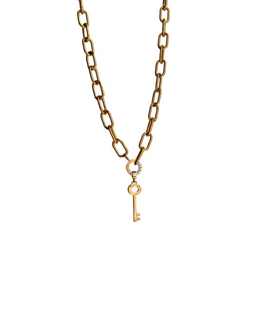 Authentic Prada Key pendant - Repurposed Necklace