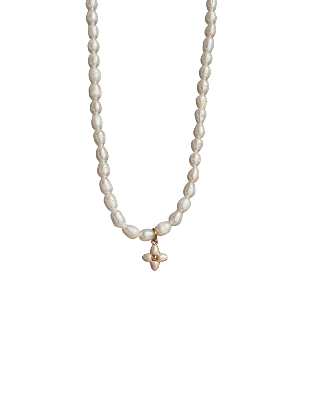 Authentic Louis Vuitton Floragram Pendant- Reworked Pearls Necklace