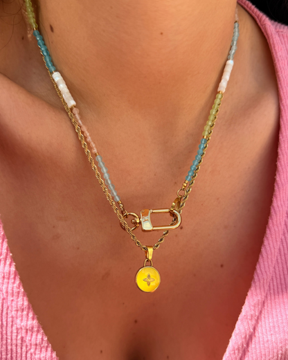 Authentic Louis Vuitton Clasp - Gems Stone Necklace