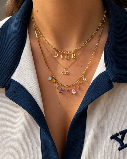 Authentic Dior CD Tag- Dainty and Reworked Necklace
