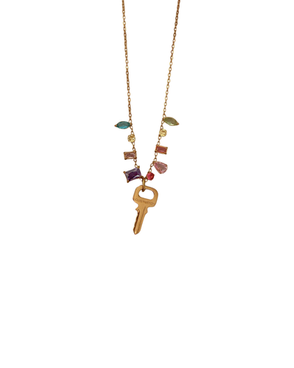 Authentic Louis Vuitton Key Pendant- Necklace Stones