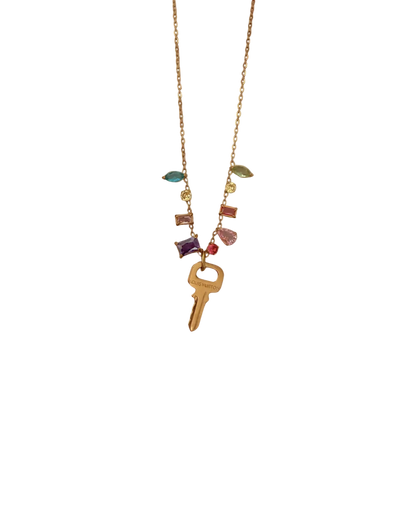 Authentic Louis Vuitton Key Pendant- Necklace Stones