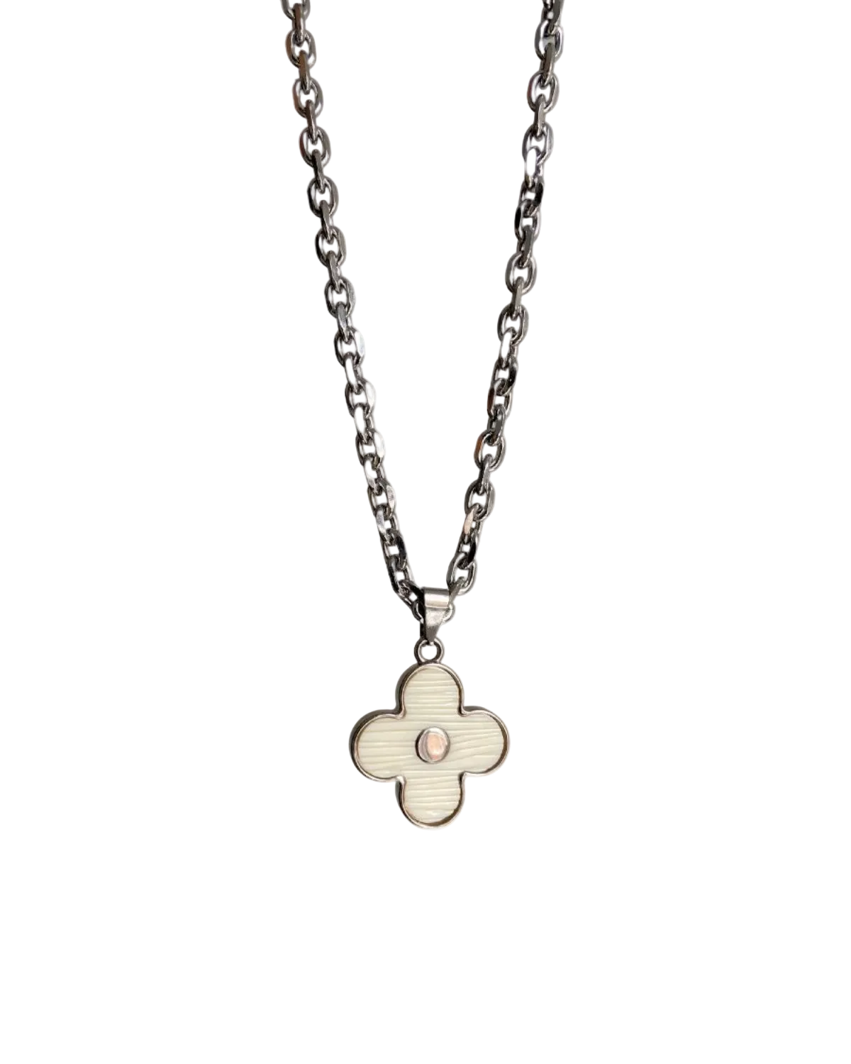 Authentic Louis Vuitton Flower Silver Charm- Reworked Necklace