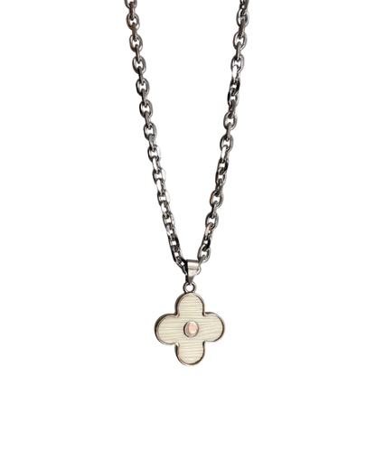 Authentic Louis Vuitton Flower Silver Charm- Reworked Necklace