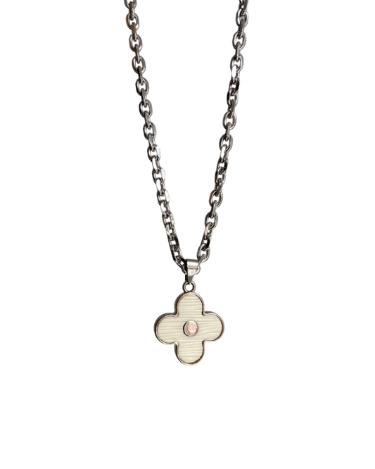 Authentic Louis Vuitton Flower Silver Charm- Reworked Necklace