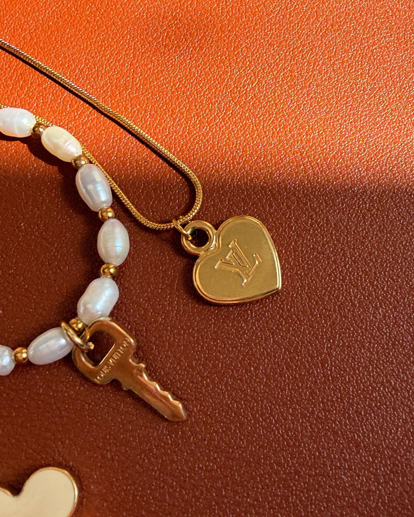 Authentic Louis Vuitton Heart Reworked Dainty Necklace