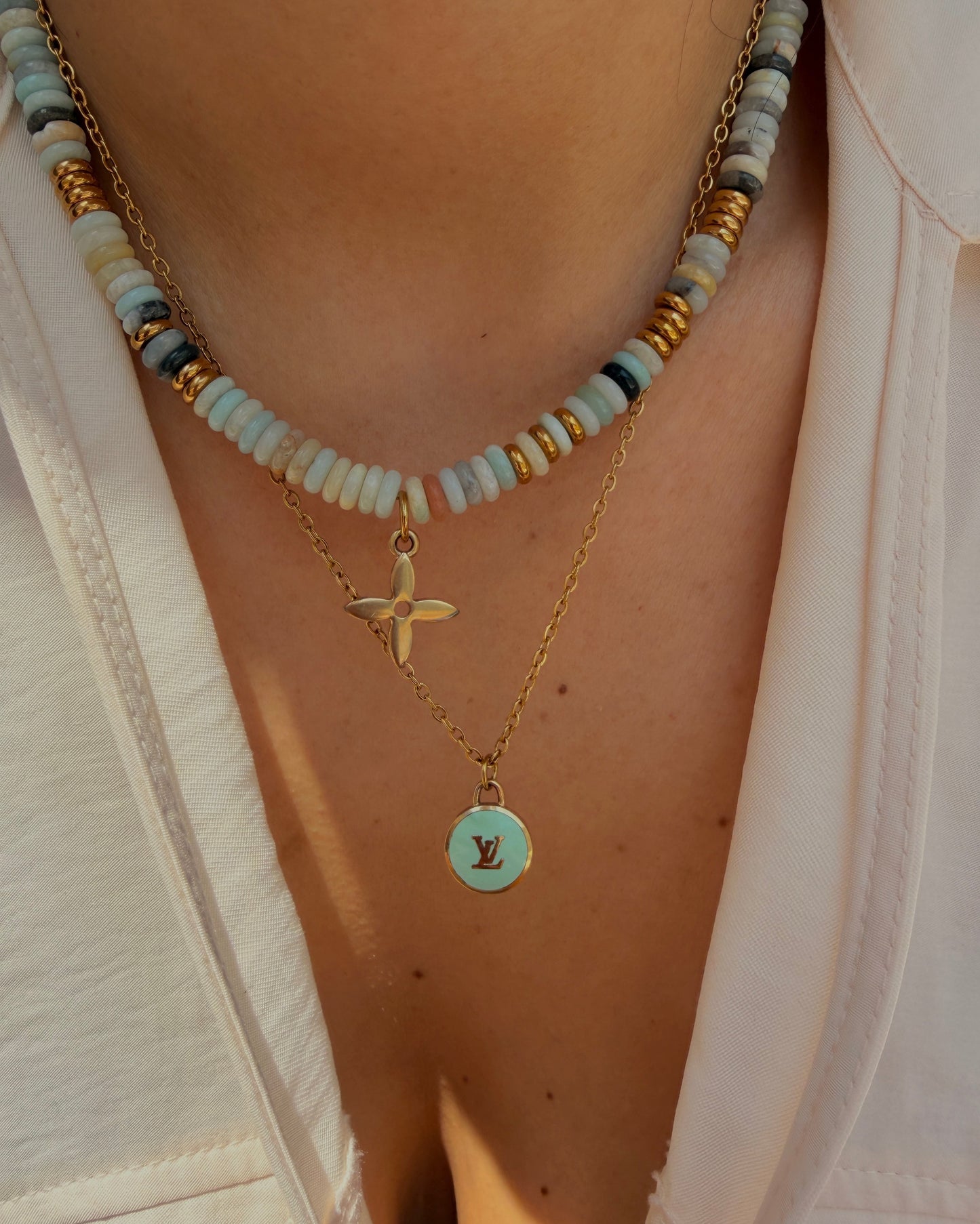 Authentic Louis Vuitton Reworked Mint Pastilles Pendant