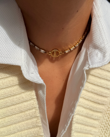 Authentic Dior CD Pendant- Diamante Chain Reworked Choker