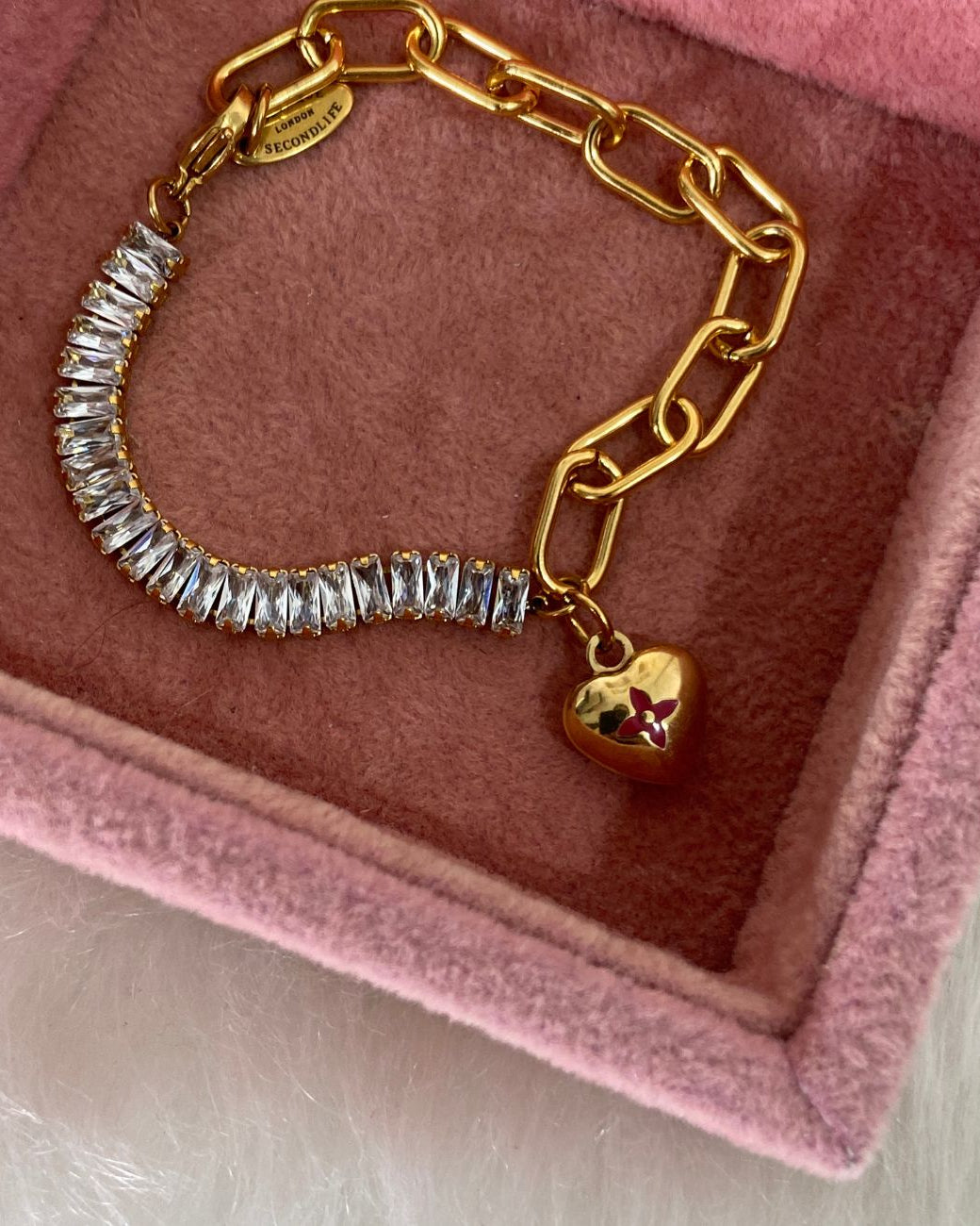 Authentic Louis Vuitton Pendant Coeur -Reworked Bracelet