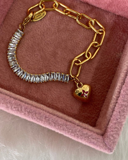 Authentic Louis Vuitton Pendant Coeur -Reworked Bracelet