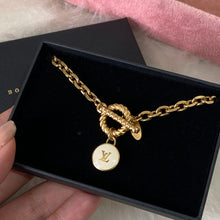 Load image into Gallery viewer, Authentic Louis Vuitton White Logo Pendant- Necklace