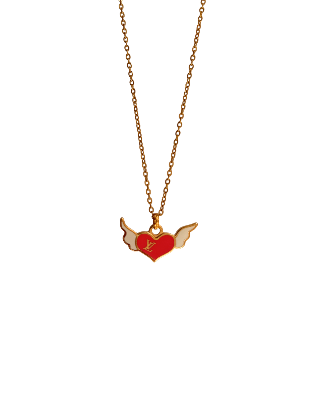 Authentic Louis Vuitton Winged Heart Reworked Necklace