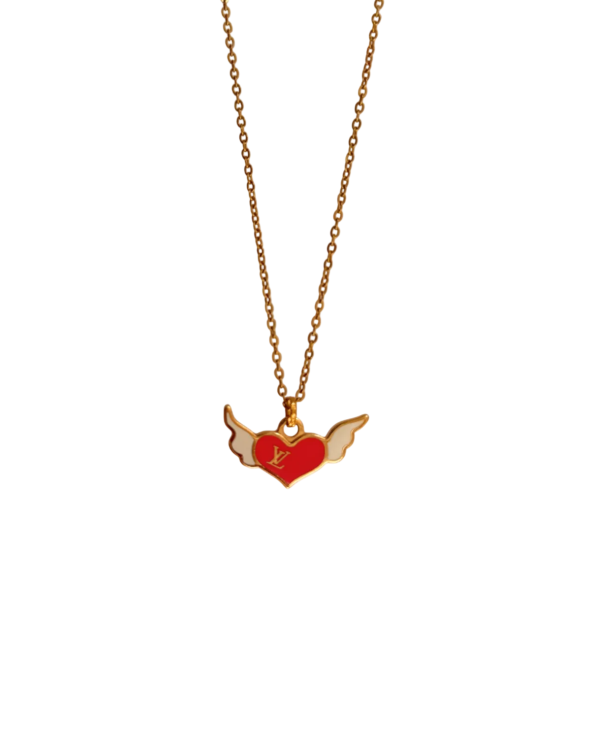 Authentic Louis Vuitton Winged Heart Reworked Necklace