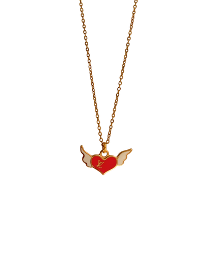 Authentic Louis Vuitton Winged Heart Reworked Necklace