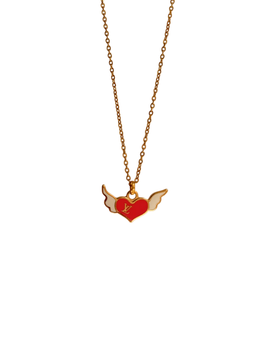 Authentic Louis Vuitton Winged Heart Reworked Necklace