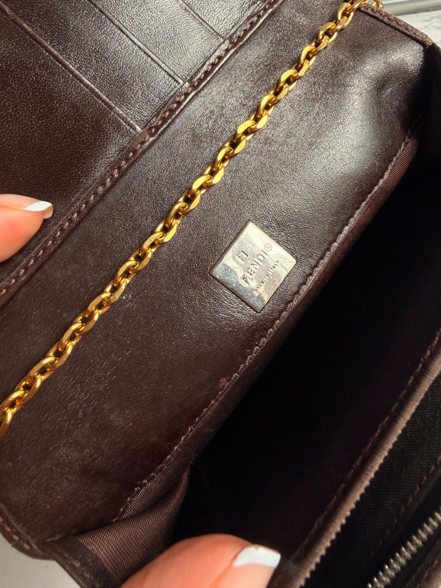Authentic Fendi Pre-Owned Zucca Wallet on Chain