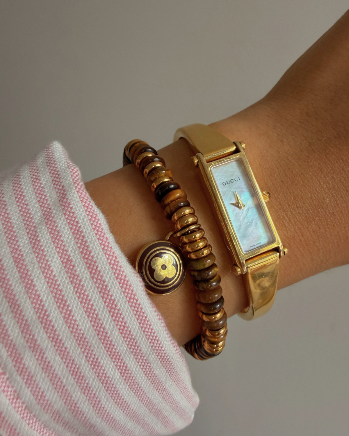 Authentic Louis Vuitton Nude Pendant - Reworked Stones Bracelet