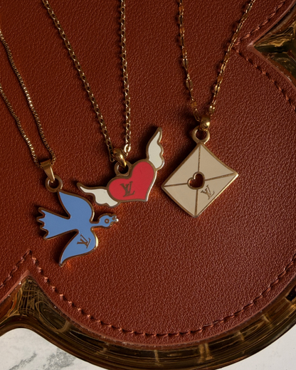 Authentic Louis Vuitton Winged Heart Reworked Necklace