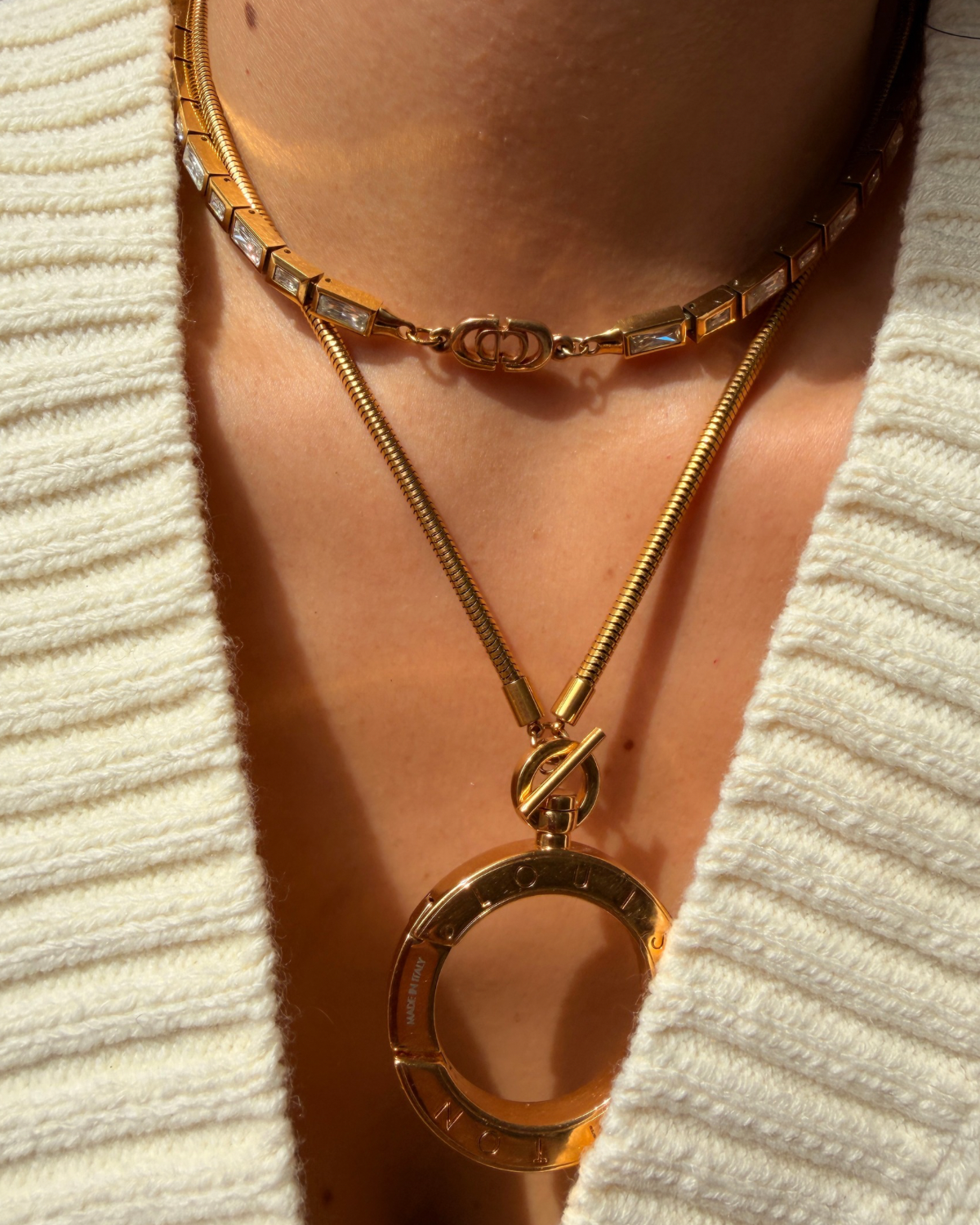 Authentic Dior CD Pendant- Reworked Diamante Choker