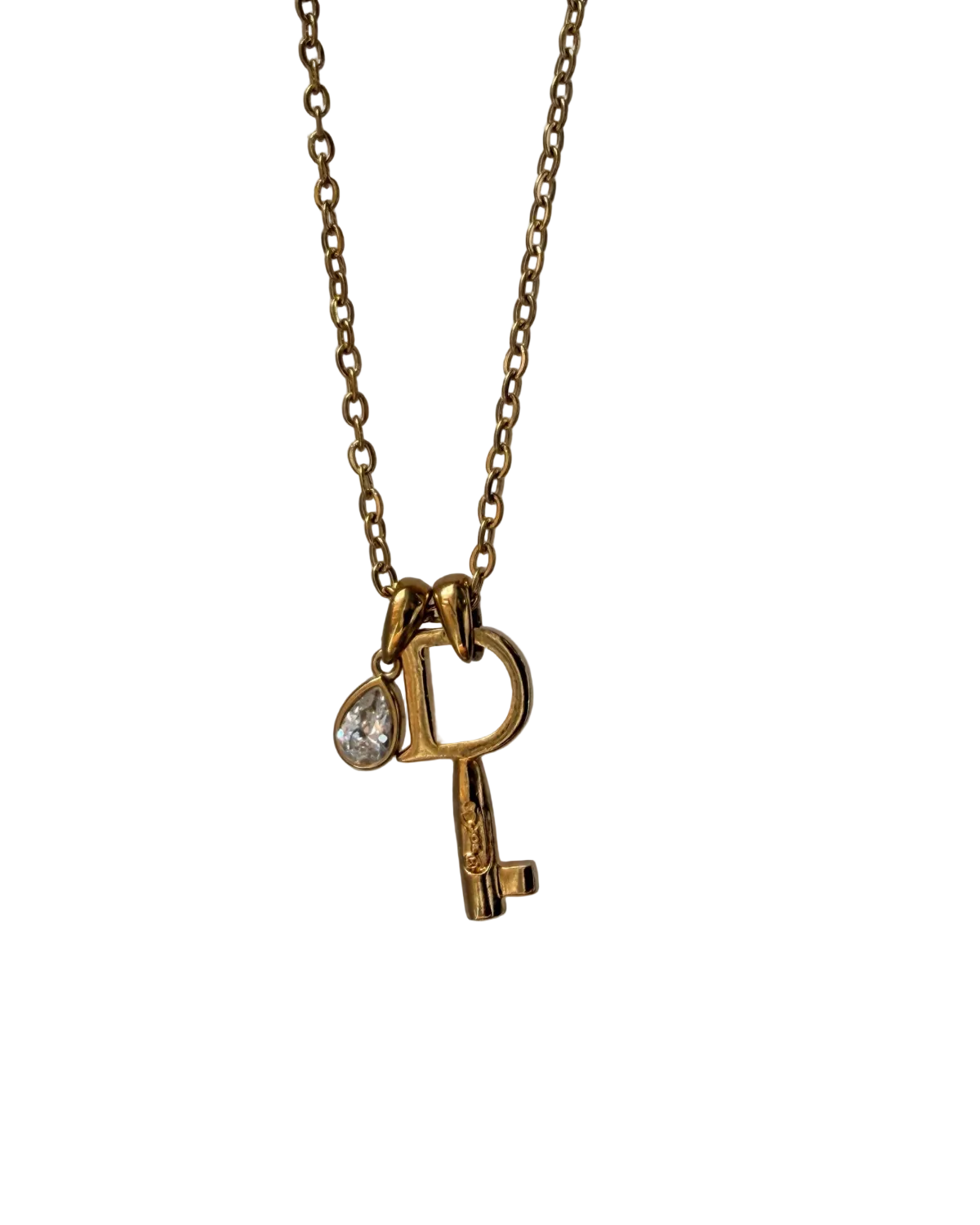 Authentic Vintage Dior key- Reworked Necklace