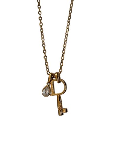 Authentic Vintage Dior key- Reworked Necklace