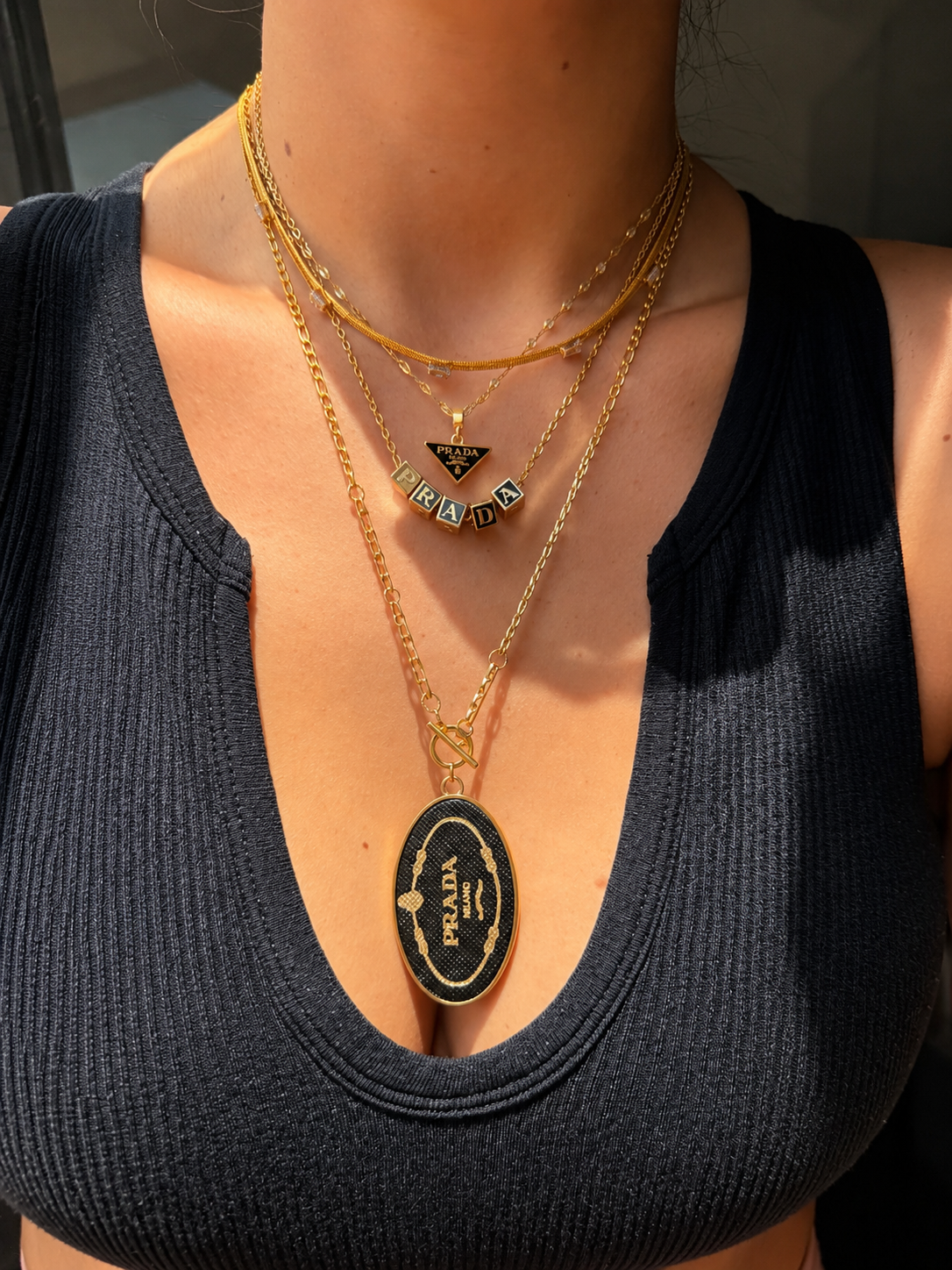 Authentic Prada letter necklace  - Repurposed Necklace