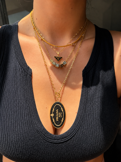 Authentic Prada letter necklace  - Repurposed Necklace