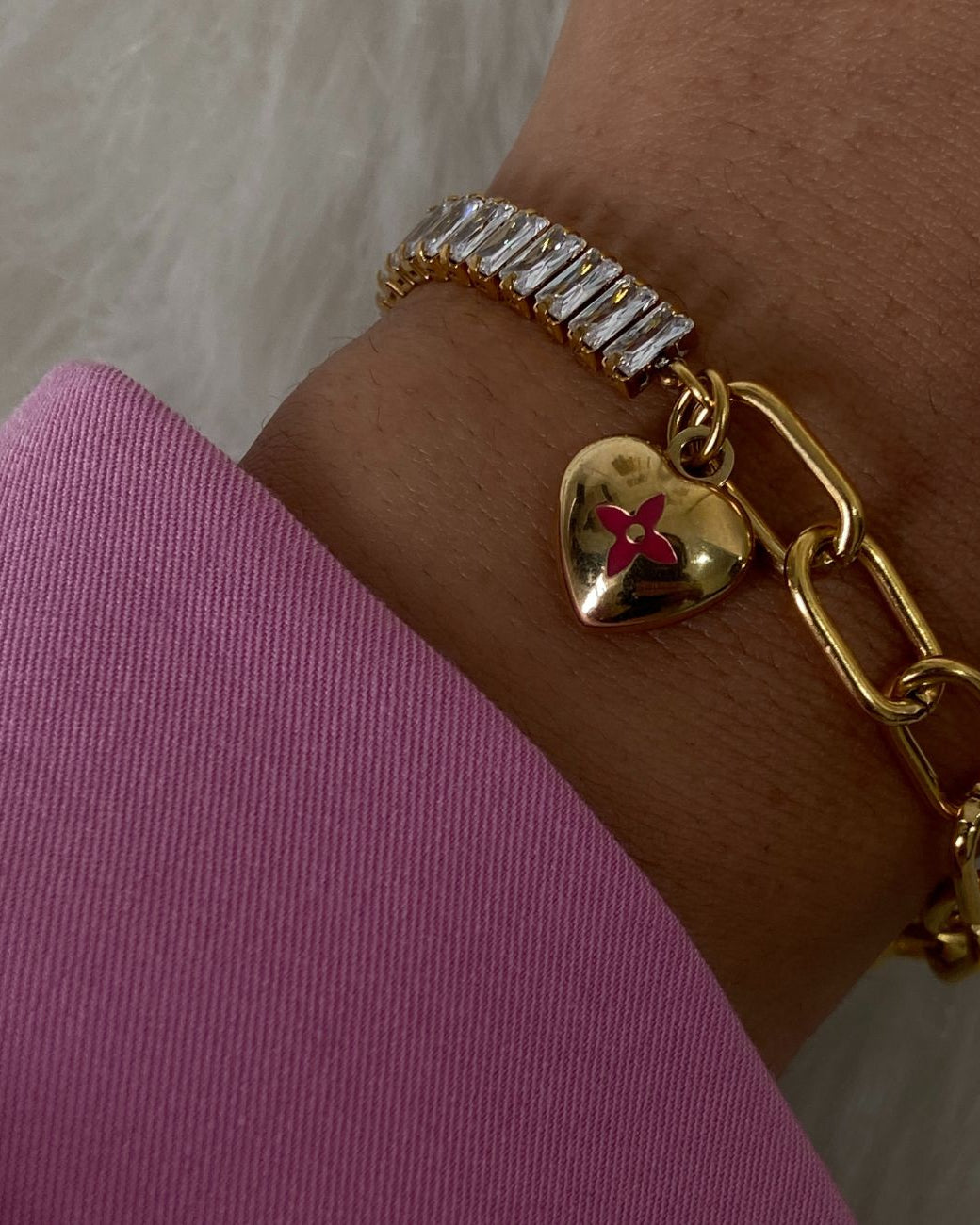 Authentic Louis Vuitton Pendant Coeur -Reworked Bracelet