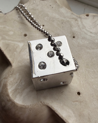 Authentic Dior Dice Rhinestone  Pendant- Reworked Necklace