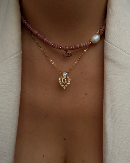 Authentic Dior Heart Rhinestone Necklace