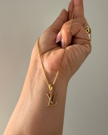 Authentic Louis Vuitton Floragram Logo Pendant- Reworked Necklace